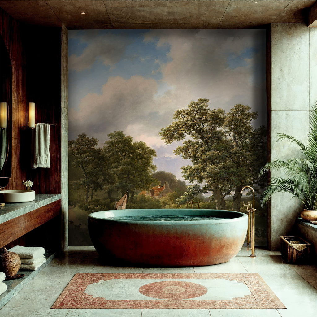 Vintage Landscape Painting Wallpaper