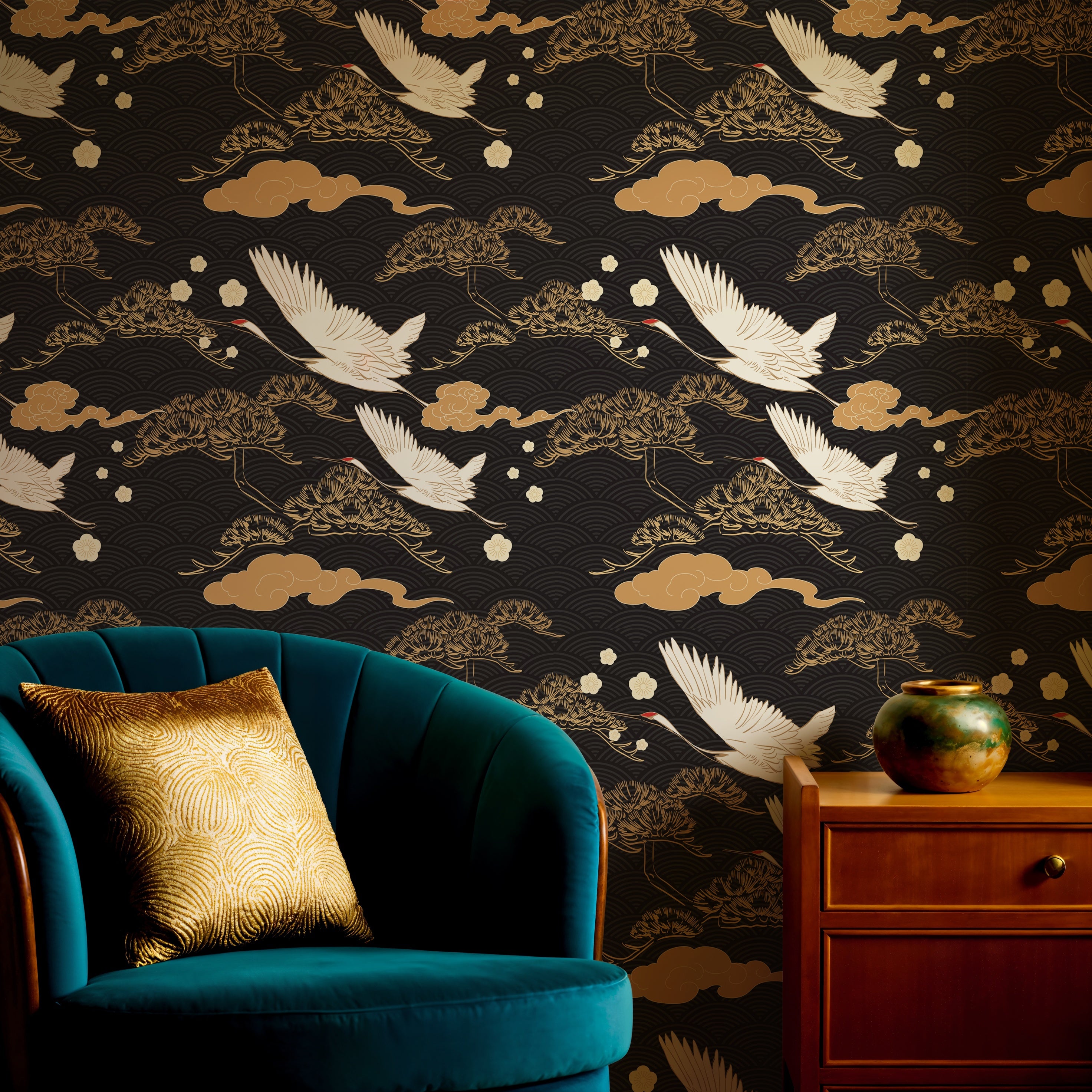 Japanese Crane Wallpaper Mural