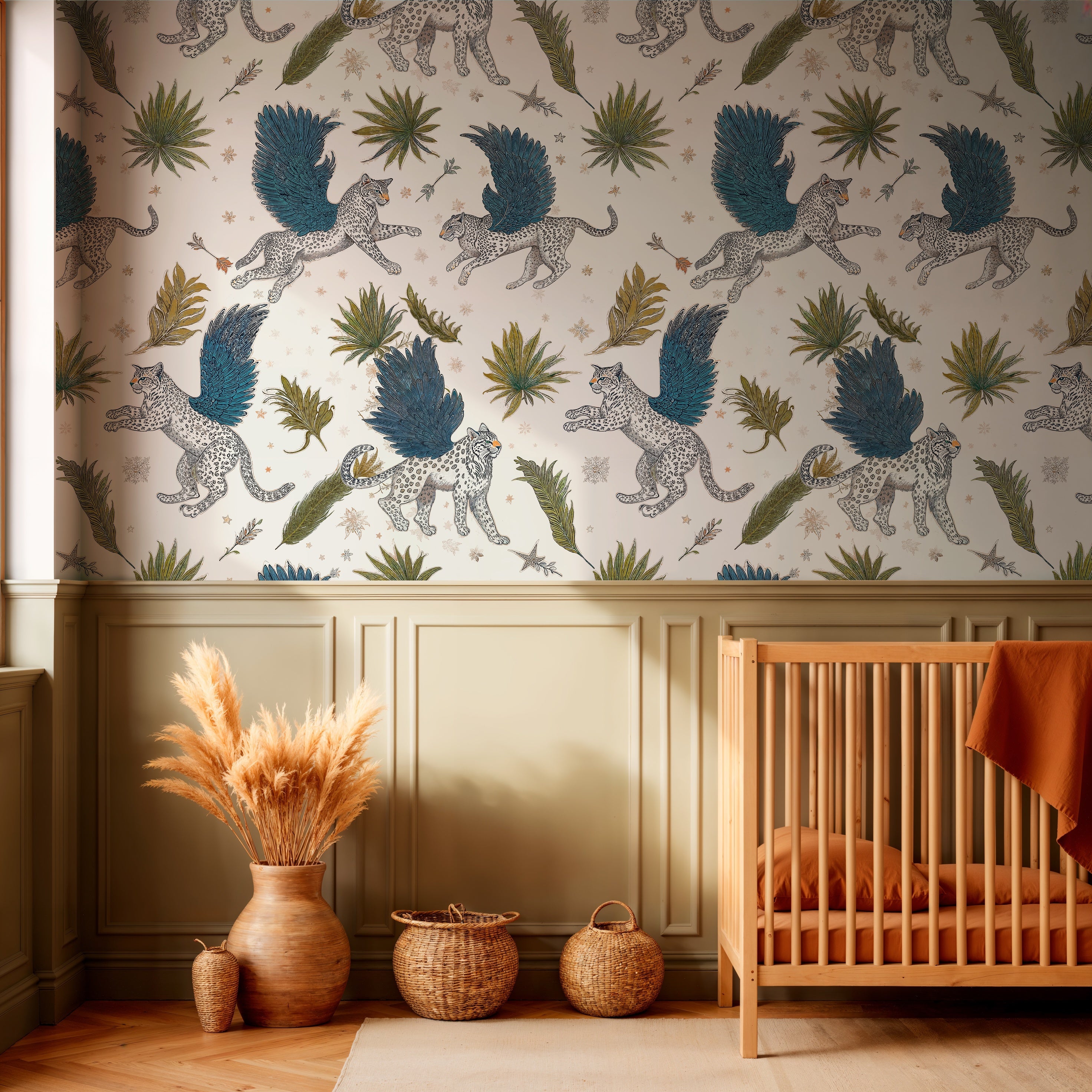 Flying Leopards Wallpaper Mural