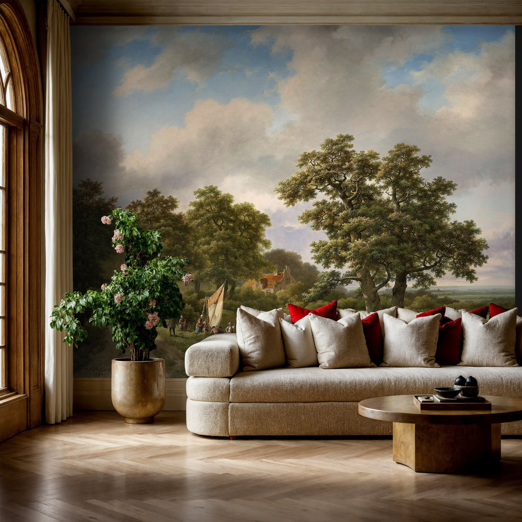 Vintage Landscape Painting Wallpaper