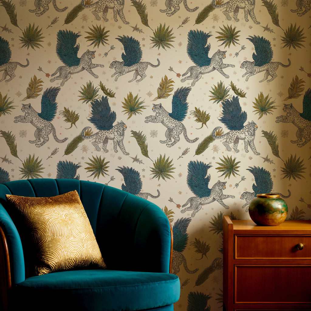 Flying Leopards Wallpaper Mural