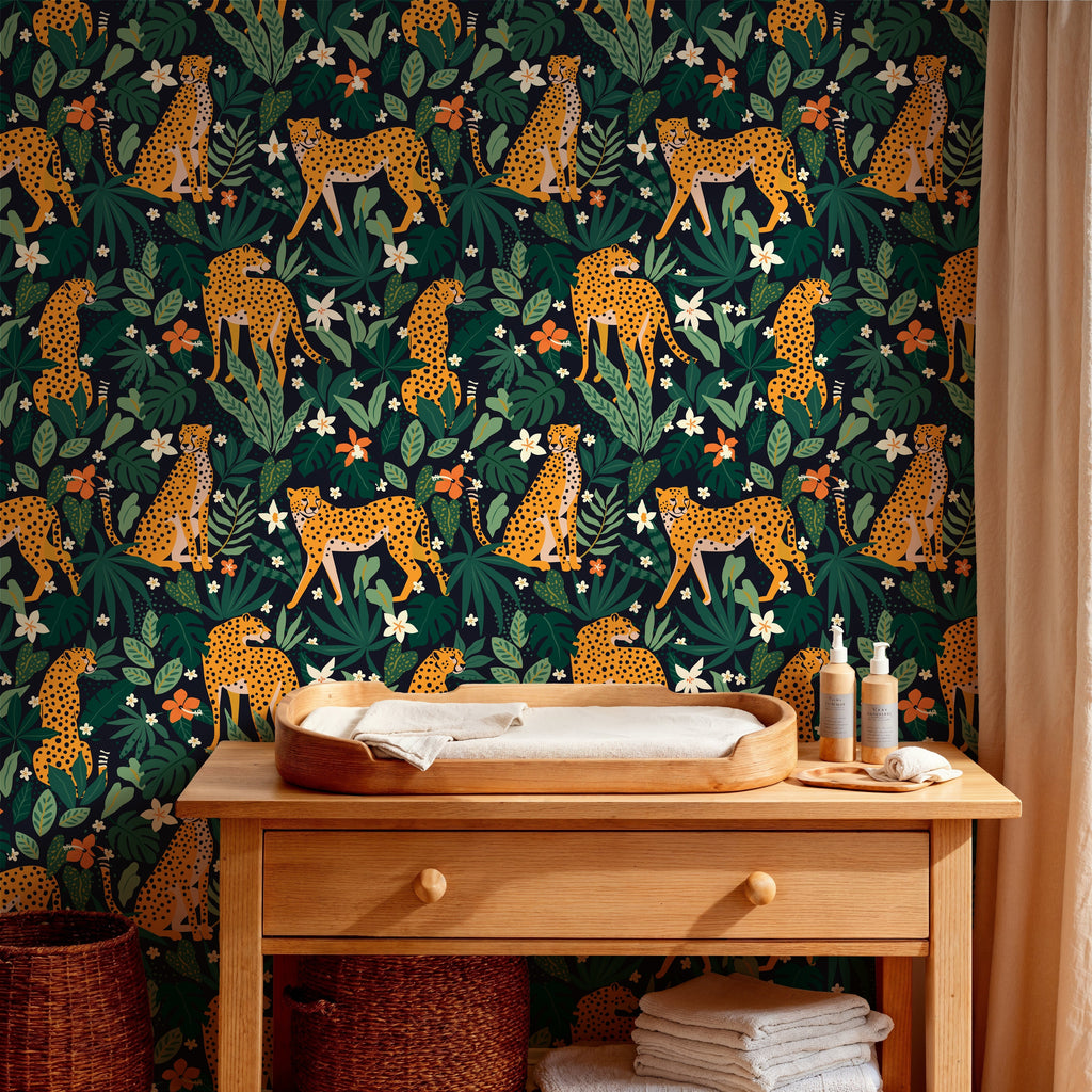 Botanical Leopards Self Adhesive Mural