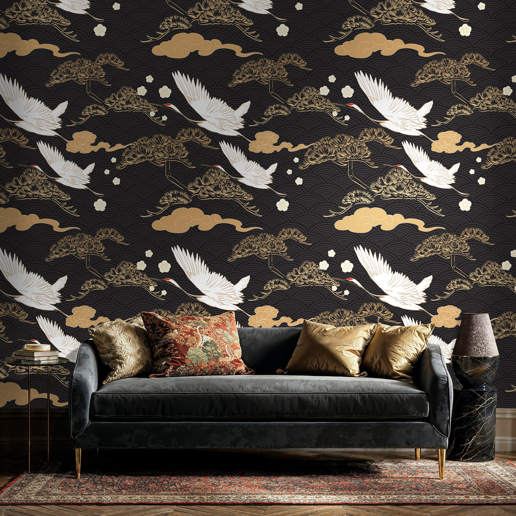 Japanese Crane Wallpaper Mural