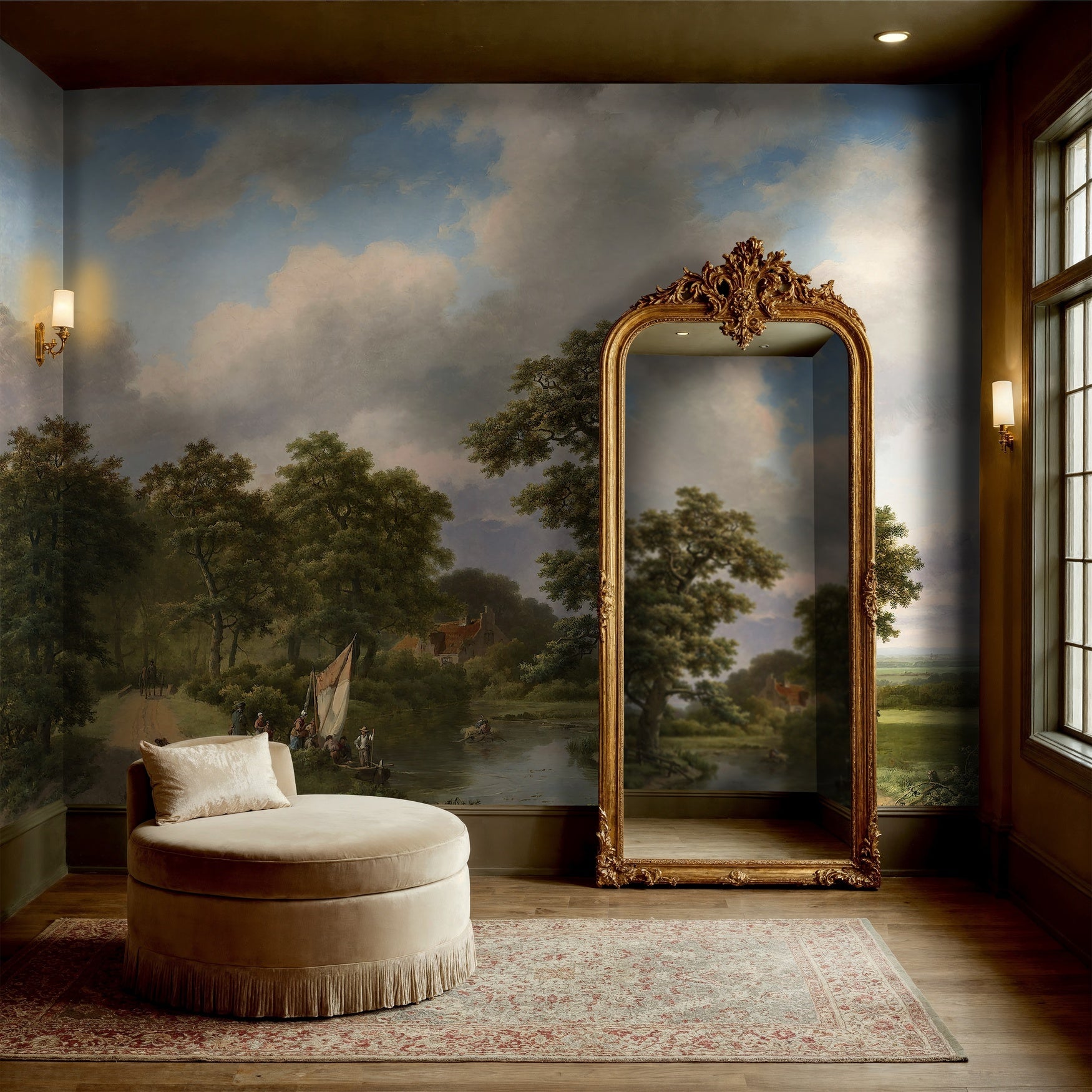 Vintage Landscape Painting Wallpaper